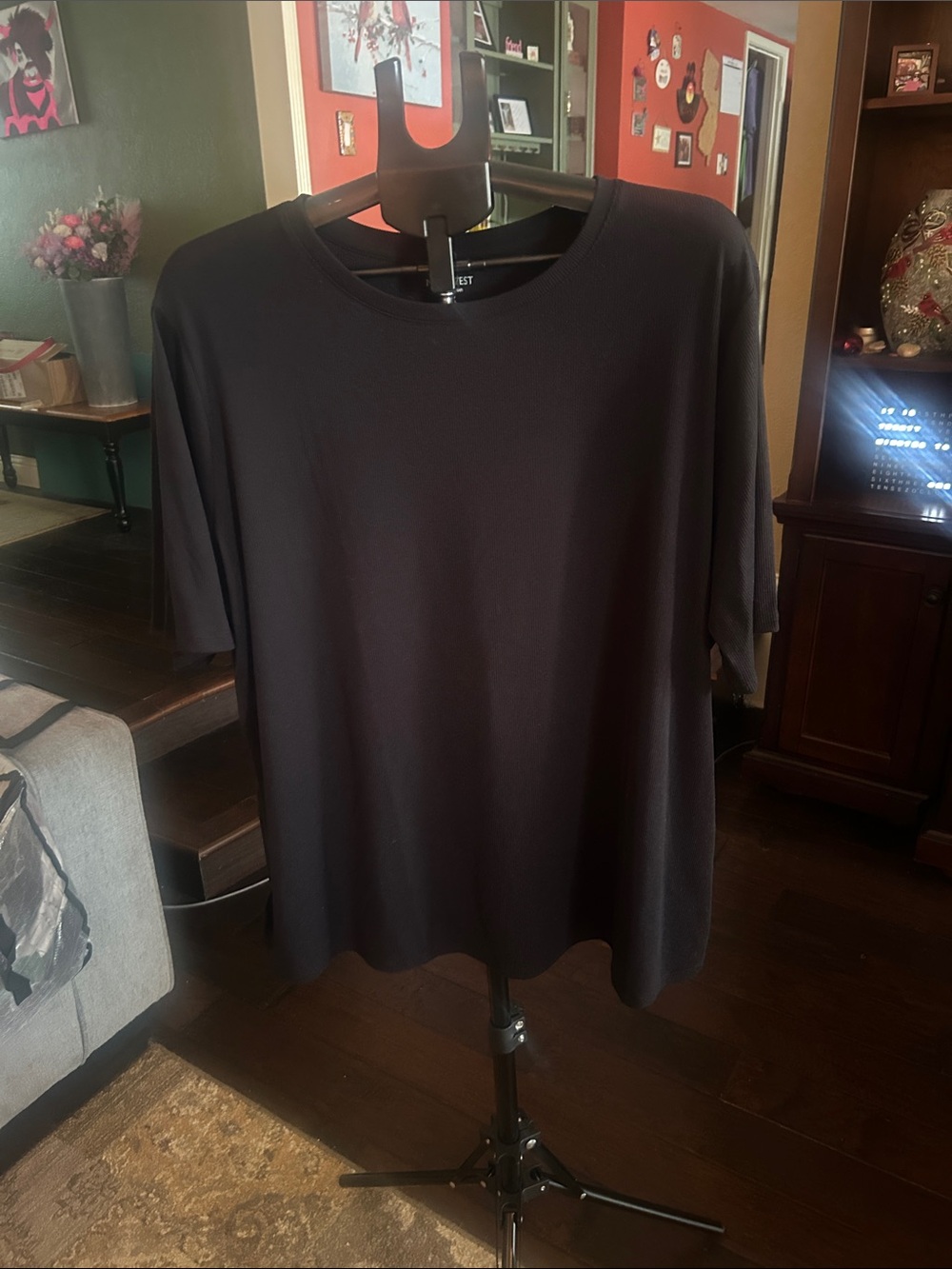 Nine West Black Short Sleeve Crew Neck T-Shirt